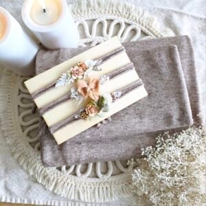 Fond bean bag + wrap + un bandeau taupe marbré pour séance photo newborn et nouveau-né