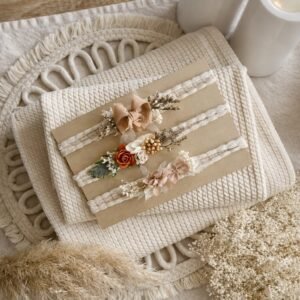 fond Bean bag + wrap + bandeau ( du milieu) pour séance photo newborn et nouveau-né