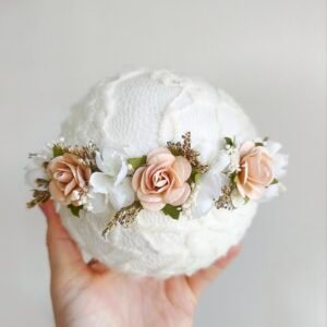 Mini halo belinda fleuri pour photographie nouveau-né et bébé