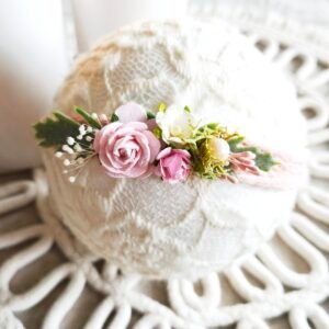 headband Rosia fleuri pour séance photo newborn et bébé
