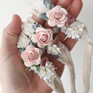 headband Annalia fleuri fait main pour séance photo bébé et newborn