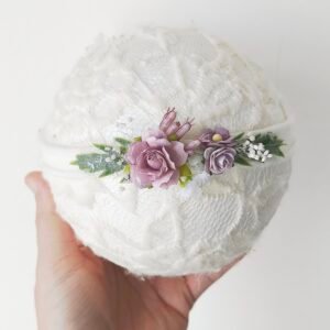 headband Lavande fleuri pour séance photo newborn et bébé